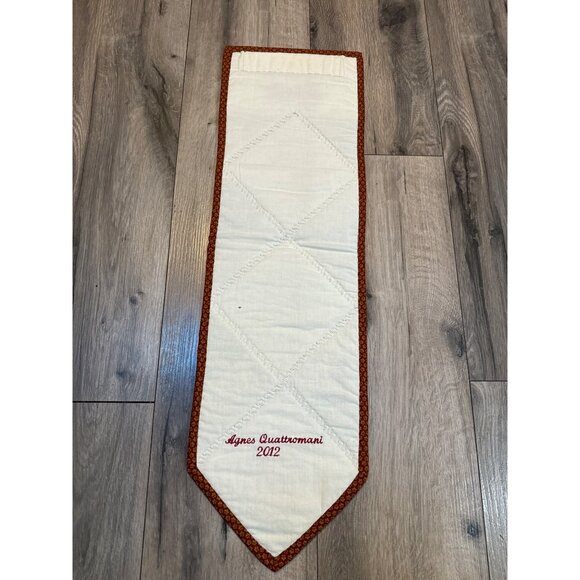 Handcrafted Quilted Wall Hanging With Embroidered Sewing Scenes & "Love To Quilt - Picture 8 of 9